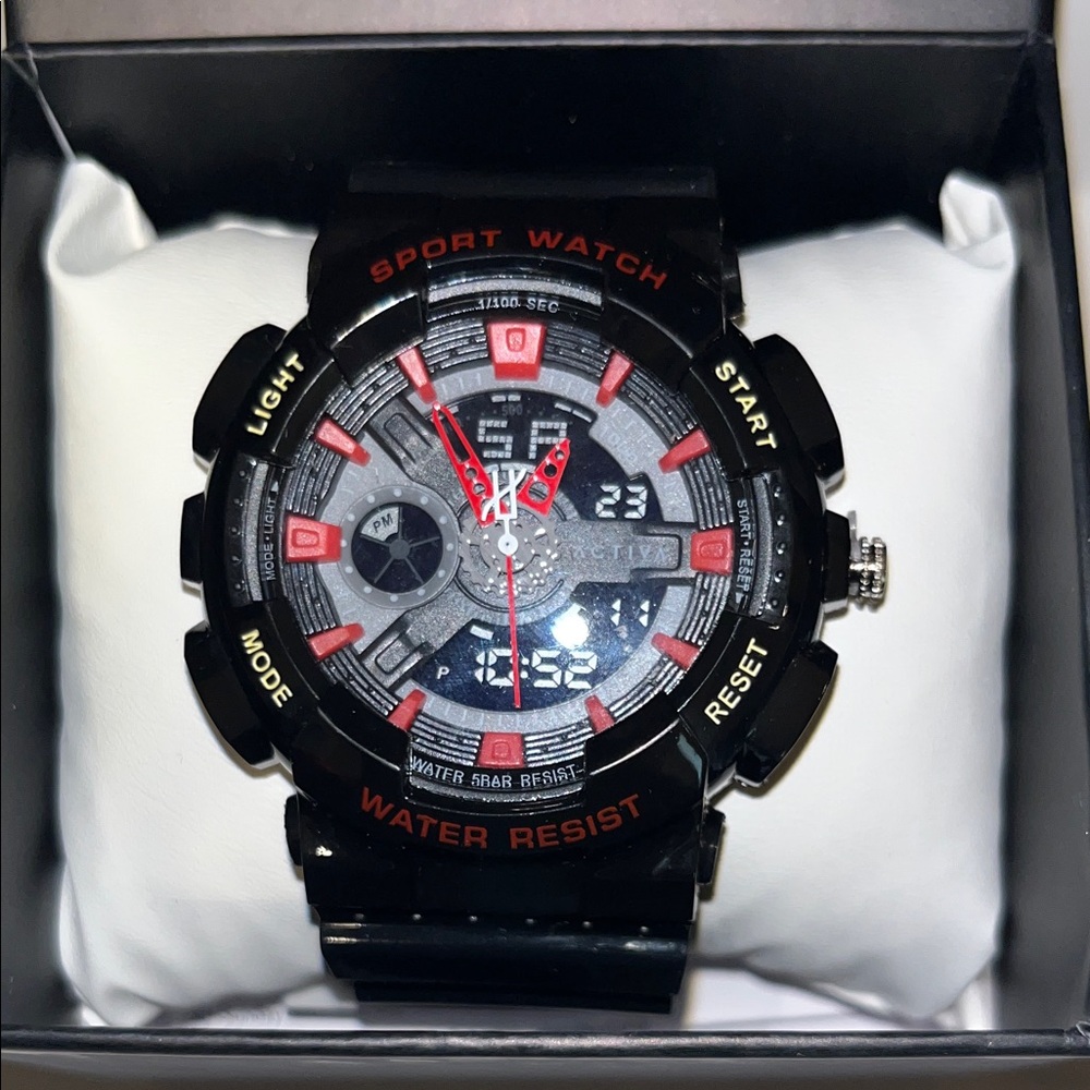 Ativa Black and Red Digital Sport Watch